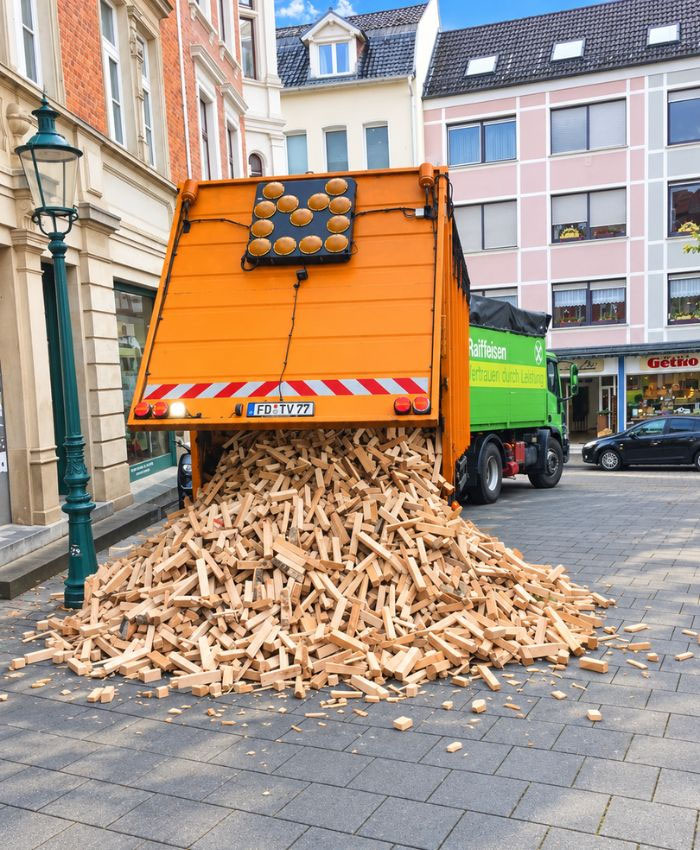 Lieferfahrzeug aus dem VeyHolz-Projekt